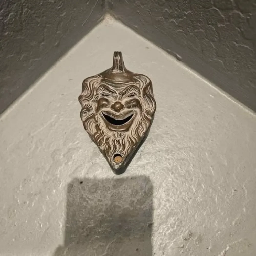 Satyr Head Figural Oil Lamp